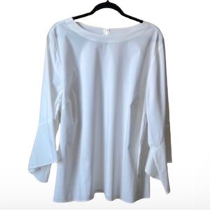 Christian Siriano for J Jill Women’s White Bell-Sleeve Top